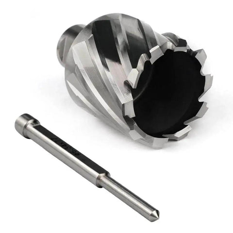 Annular Cutter For Magnetic Drill Press 1-9/16 Inch Cutting Diameter And 1 Inch Depth Of Cut 3/4 Inch Weldon Shank With Two Flat Pilot Pin