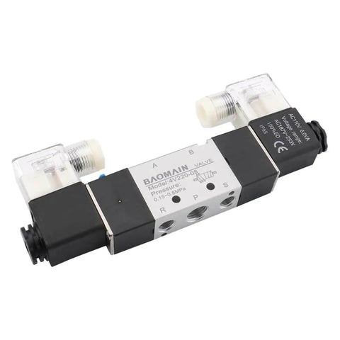Industrial Pneumatic Solenoid Air Valve 110VAC Five Way Two Position Double Coil Pilot Operated Model 4V220-08 with PT Ports