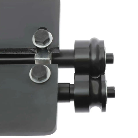 Close-up of Bead Roller For Sheet Metal With 12 Inch Capacity Hand Crank Beading Tool 6 Dies Pro Grade Metal Fabrication Gear