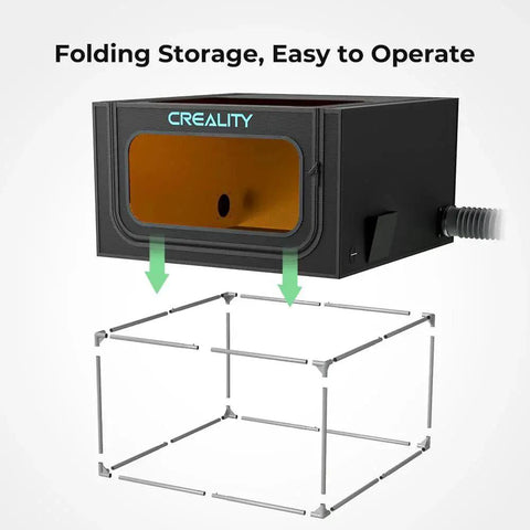 Beefy Laser Engraver Enclosure 2.0 Protective Cover for Eye Safety and Fume Odor Control with folding frame and vent hose