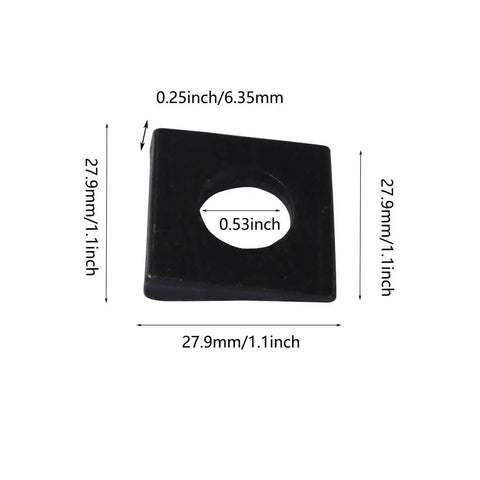 Beveled Square Washer Set 1/2 Inch Ten Pack 1-1/8 By 1-1/8 Inch Wedge Shims For Leveling Carbon Steel Galvanized 2mm To 6.6mm Thick