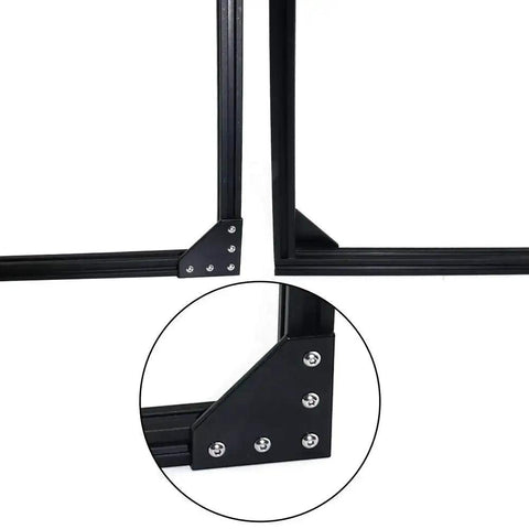 Ten Pack 60x60x4mm L Shaped Corner Bracket Plate For 20x20mm Aluminum Extrusion 5 Hole 90 Degree Outside Joining Plate In Anodized Black Finish
