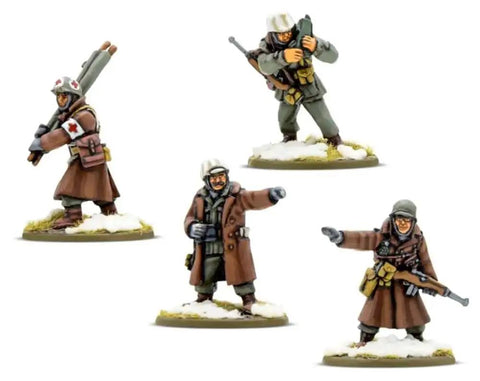Winter US Army Bolt Action Starter Army Set with 28mm scale miniatures of soldiers in winter gear for tabletop wargaming.