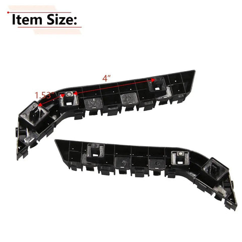 Honda Civic Front Bumper Bracket Pair 2016 2021 Driver And Passenger Side, black plastic with size dimensions