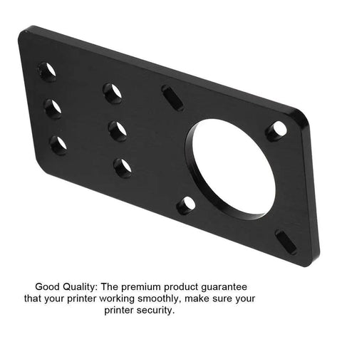 Black Anodized Aluminum NEMA 17 Stepper Motor Mount Plate with multi-hole layout for V slot linear rails