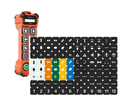 6 Channel 12 To 65V Industrial Wireless Crane Remote Control with 100 Meter Range showing control buttons and transmitter design.