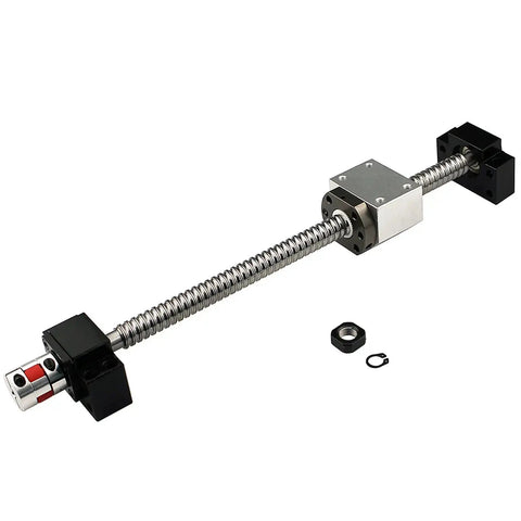 Rock Solid Anti Backlash Ball Screw Kit SFU1605 300mm with nut and end supports BK12 BF12 for CNC machines, 16mm diameter, 5mm lead