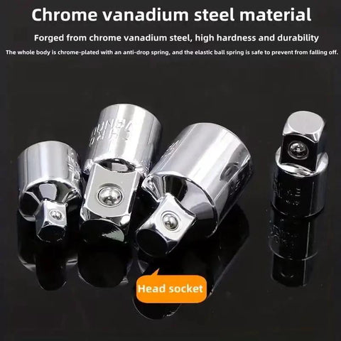 6pc chrome-vanadium steel socket adapters for ratchet wrenches with sleeve heads