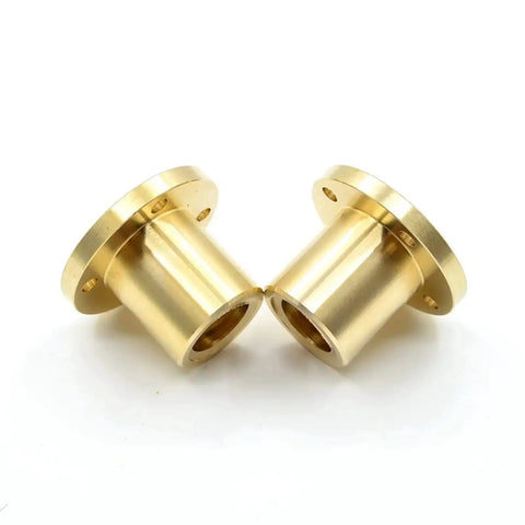 8mm Lead Screw 200mm Length Bi Directional With 2 Brass Nuts for 3D Printers close-up of brass nuts