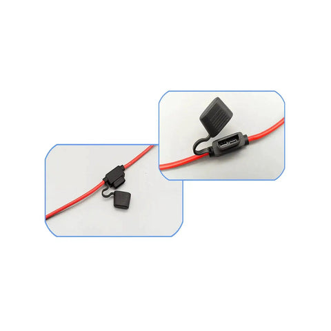 Inline 12 Gauge Waterproof Fuse Holder Pack Of 5 For Standard Blade Type Fuses, 30cm Wire, 40A 32V DC, UL Listed RoHS Compliant