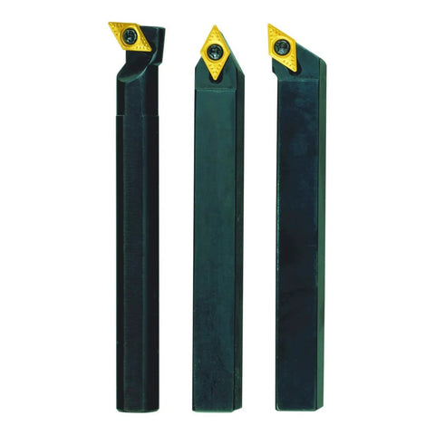 Rugged Cutter Set With Tungsten Inserts For PD 230 E And PD 400 Black Finish With 55 Degree Tungsten Tips Includes Three Holders Screws And TX8 Key