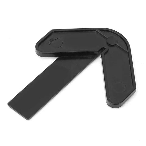 Center Finder Ruler Tool Z073B Pro Grade Plastic Center Finder for Round Workpieces, ABS construction, black color, top view.