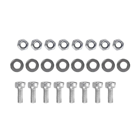Lightweight Aluminum RC Motor Mounting Bracket accessory set including nuts, washers, and bolts for small model aircraft installation.