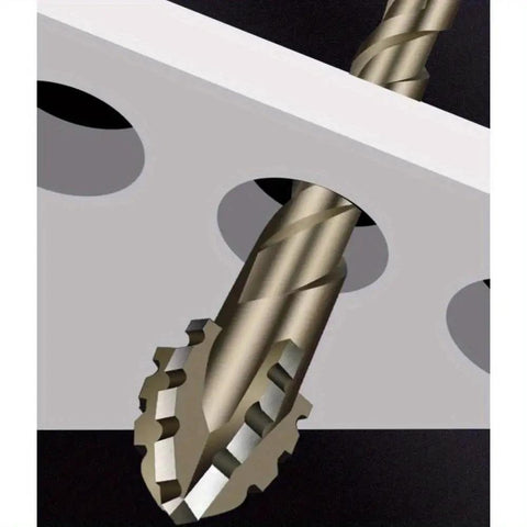 Carbide Tipped Sawtooth Eccentric Drill Bits Set 3 Pieces With Hex Shank For Ceramic Tile Glass Marble Concrete Cast Iron Dry Drilling Tool