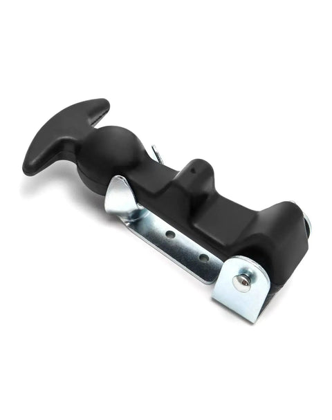 4 Pack Rubber Hood Latches With T Handle Draw Latches For Tool Boxes And Hoods, close-up of T-handle latch on metal base