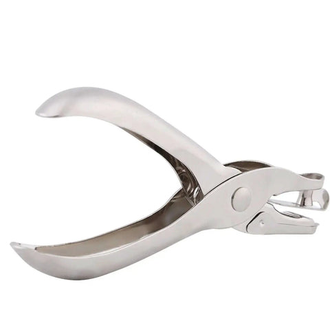One-Hand Lever Action Paper Punch 6mm Circle Cutter For Crafts And Scrapbooking, lightweight hole puncher in silver