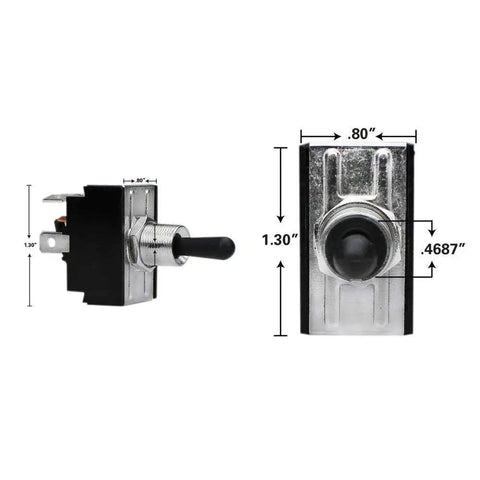 OEM Replacement Operating Switch For Electric Tongue Jack 3000 3500 Series side and front views with dimensions