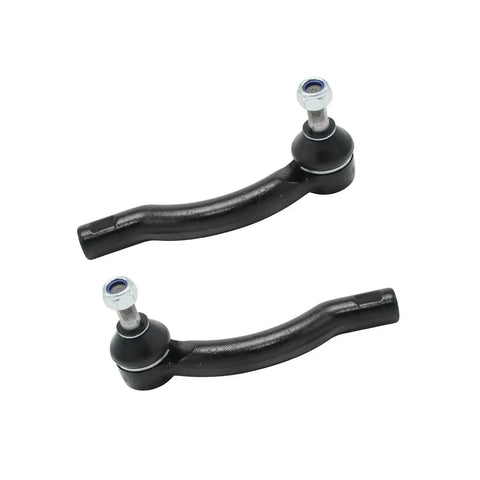 Two black metal lower control arms with ball joints for Toyota Corolla front suspension replacement