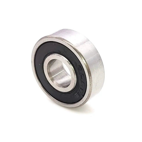 Close-up of a metal Skateboard Bearings 608-2RS 8x22x7mm Deep Groove Ball Bearings with Double Rubber Seals for smooth spins.