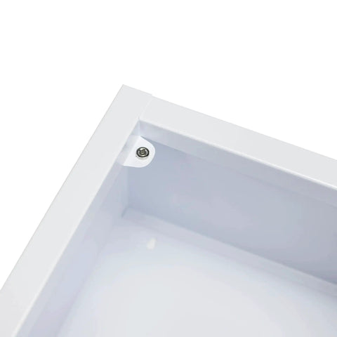 Close-up of Compact Indoor AED Cabinet Nonalarmed for FRx OnSite and Heartsine Defibrillators corner and screw detail
