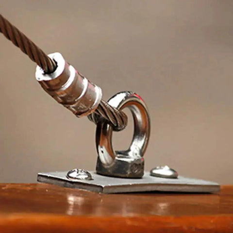 Heavy Duty Lifting Eye Nuts Kit M12 Stainless Steel 304 Ring Shape Fasteners in use with cable, rustproof