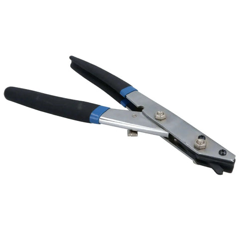 Sheet Metal Nibbler Hand Nibbler Steel Cutter For Aluminum, Brass, Copper, And Plastic with ergonomic rubber handles, side view