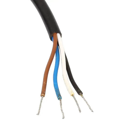 M12 Female Straight 4 Pin Connector Aviation Socket Electrical Cable 2 Meter Black with PVC and Metal Construction wires exposed