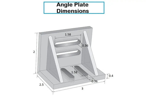 Diagram of Beefy Heavy Duty 3 X 2.5 X 2 Inch Angle Plate And Matched 9999-0005 Block Set for machining with dimensions