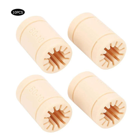 10 Pieces LM8UU Plastic Linear Bushings For 3D Printers, Smooth Sliding Bearings For 8mm Rails, Durable RJMP Replacement Parts