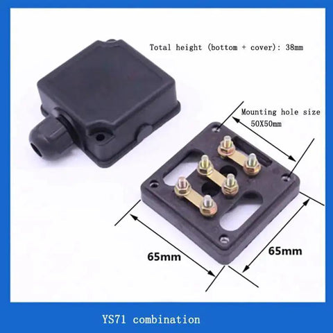 Rugged Waterproof Junction Box for Motors and Water Pumps Explosion Proof Dust Proof Electrical Box Cover 65x65mm with 50x50mm holes
