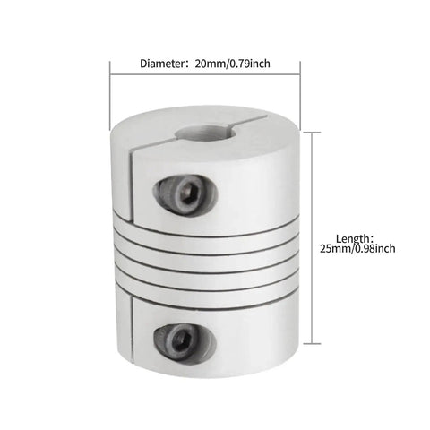 Dope Flexible Beam Coupling 6mm To 6.35mm Bore Aluminum Shaft Coupling 20mm Diameter By 25mm Length Built For Stepper And Servo Motors