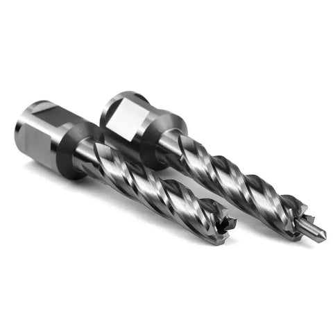 Beefy 7/16 Inch Annular Cutter Set For Magnetic Drill Press With 2 Inch Depth Of Cut And 3/4 Inch Weldon Shank With Two Flats And Pilot Pin 2 Piece OSCARBIDE