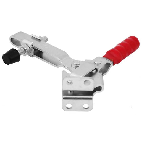 Toggle Clamp Quick Release Jig Clamp For Woodworking And Assembly with red electroplated handle and galvanized silver body