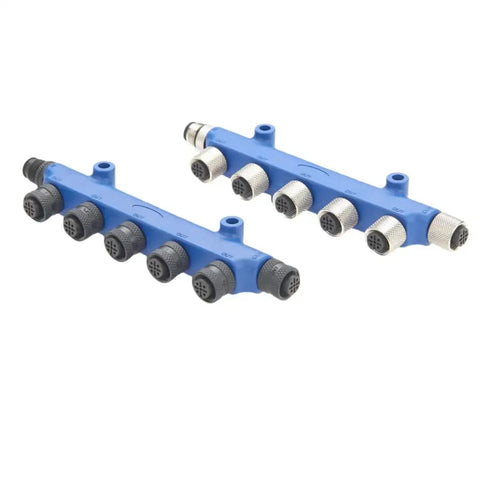 NMEA2000 5 Port Tee Connector Backbone Tee Splitter M12 5 Pin Male To Female Micro Change Rugged Junction Box in blue