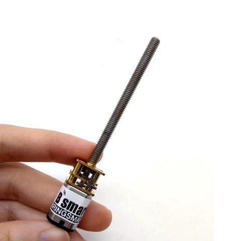 All Metal Gears DC Gear Motor With M4 Threaded Shaft 55mm for N20 Micro Gearbox Projects, showing compact design and threaded shaft