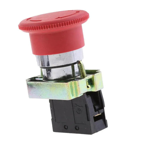 Mushroom Head Emergency Stop Push Button Assembly 22mm Turn To Release, Normally Closed Latching Rotary Stop Button For Industrial Machines