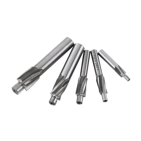 Professional Grade 5 Piece Counterbore Drill Bits Set With 4 Flutes Straight End Mills for copper, aluminum, cast iron M3 to M8.