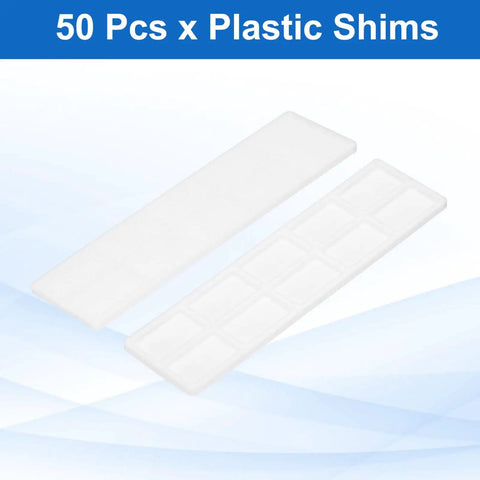 Plastic Flat Shims For Leveling 50 Pack 3mm 1/8 Inch Shims For Structural Tile And Glazing Blocks For DIY Home Improvement