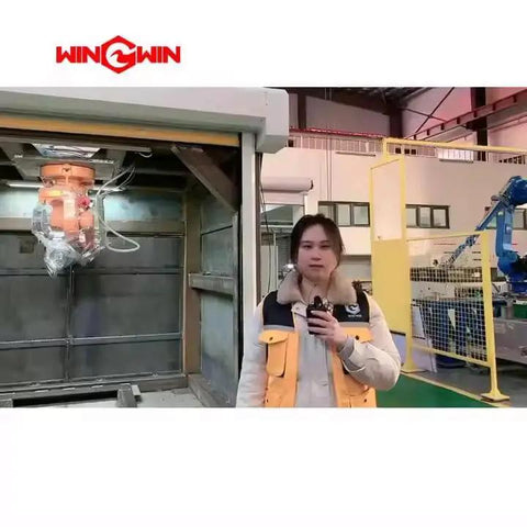 Person standing near industrial waterjet system showcasing 011102-1 60K Bleed Down Catcher Body For Waterjet Flow Intensifier Pump Used On Water Jet Cutting Machines Spare Parts For KMT Flow Waterjet Systems And Cutter Equipment.