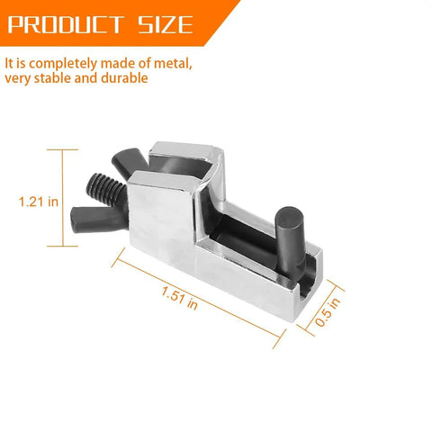 Side view of a 2 Pack Car Brake Line Clamp Set Zinc Alloy Chrome Plated Hose Pinchers with product dimensions