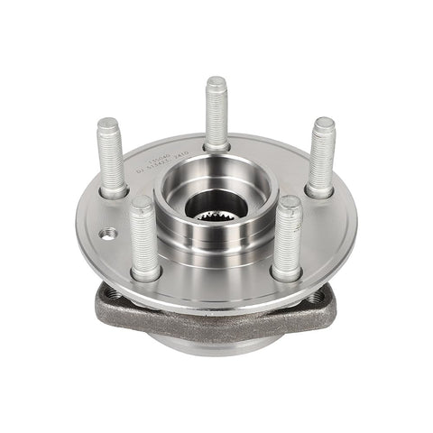Front Wheel Hub Bearing Assembly 1Pc Fits Jeep Gladiator And Wrangler 2018-2023 With 2.0L 3.0L 3.6L Or 6.4L Engines Left Or Right Side OE Quality Replacement, silver metal with bolts, top view