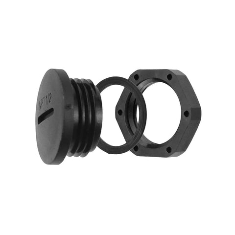 Nylon Closure Plug Set 10 Pcs NPT Half Inch Black Weatherproof Nonmetallic Round Cover Flame Retardant Waterproof Dustproof Corrosion Resistant PA Material