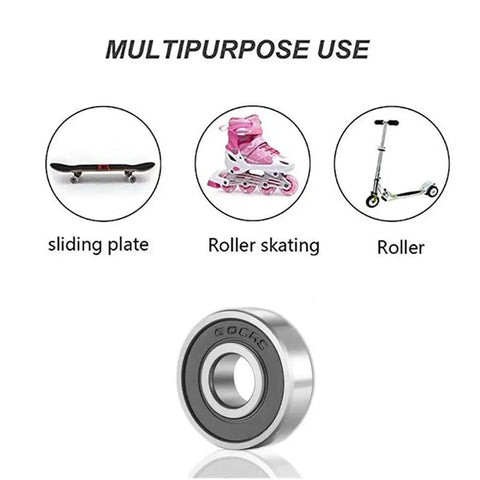 10 Pack 608 2RS Ball Bearings Double Rubber Sealed for Skateboards Inline Skates and Scooters showing multipurpose use images