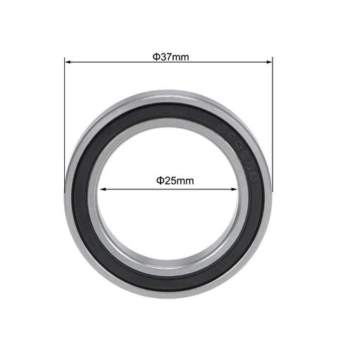 uxcell 6805-2RS deep groove ball bearing, 25mm ID, 37mm OD, double sealed chrome steel, 10 pcs
