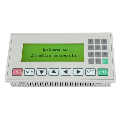 3.7 Inch Text Display HMI For PLC With RS485 RS232 Serial Port And Cable Included, front view with keypad and welcome text