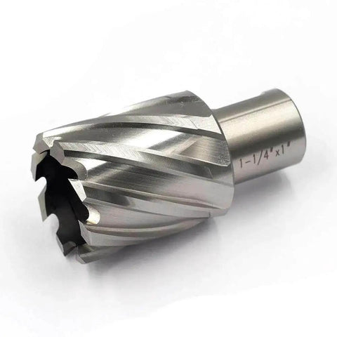 Annular Cutter Jestuous For Magnetic Drill Press With Weldon Shank Three Quarters Inch Cutting Diameter One Inch Cutting Depth Includes Two Flat HSS Kit Durable High Speed Steel For Mills And Large Drill Presses