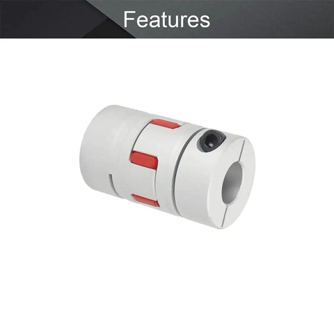 18mm To 18mm Aluminum Shaft Coupling Flexible Joint For Servo And Stepper Motors, 66x40mm Size, M6 Thread, side view close-up