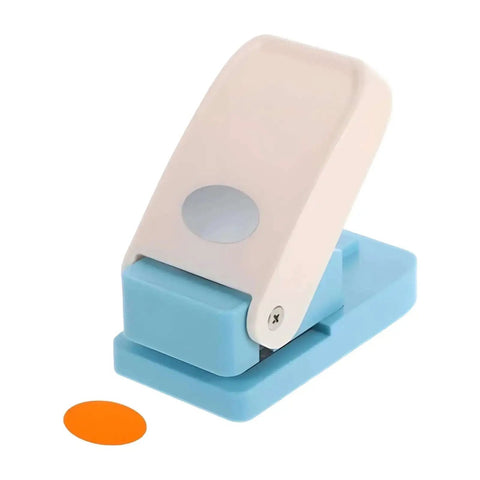 Portable Oval Tab Punch For Scrapbooking And Card Making, Compact Steel Hole Cutter For Paper Cards And Tags shown front view