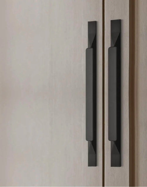 Black Cabinet Pulls 5 Pack For Drawers And Dressers Long Cabinet Hardware 3.78 Inch Center To Center and 6.3 Inch Length Installed