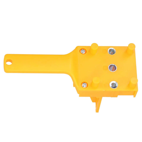 Pro Grade Dowel Jig For Woodworking With 6mm 8mm 10mm Drill Bit Guide And 0-50mm Scale, yellow handheld tool top view